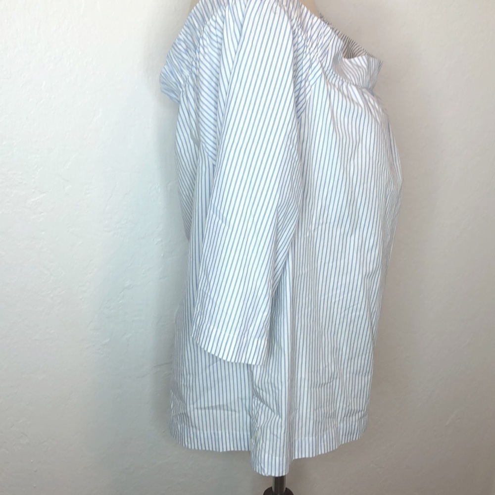 Madewell Clean Off the Shoulder Stripe Top Size L - Picture 6 of 8